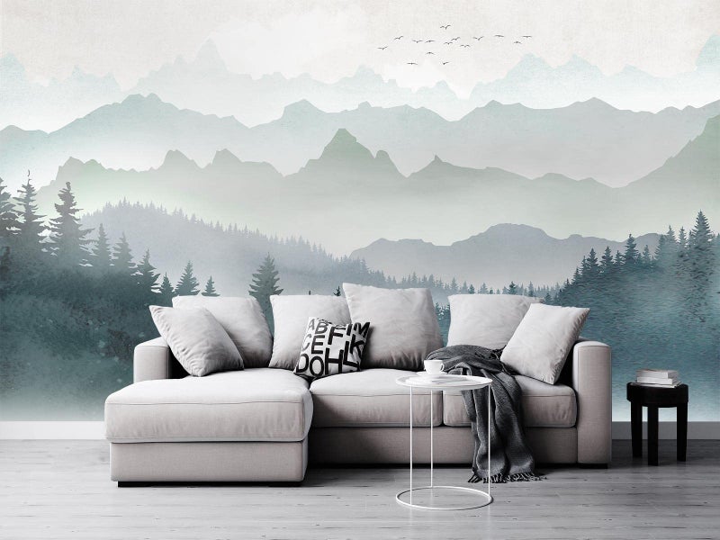 Cliouar CliouarMountain Peaks Woods Bedroom Living Room Decoration Mural Wallpaper 158 x 110Not SelfAdhesive 