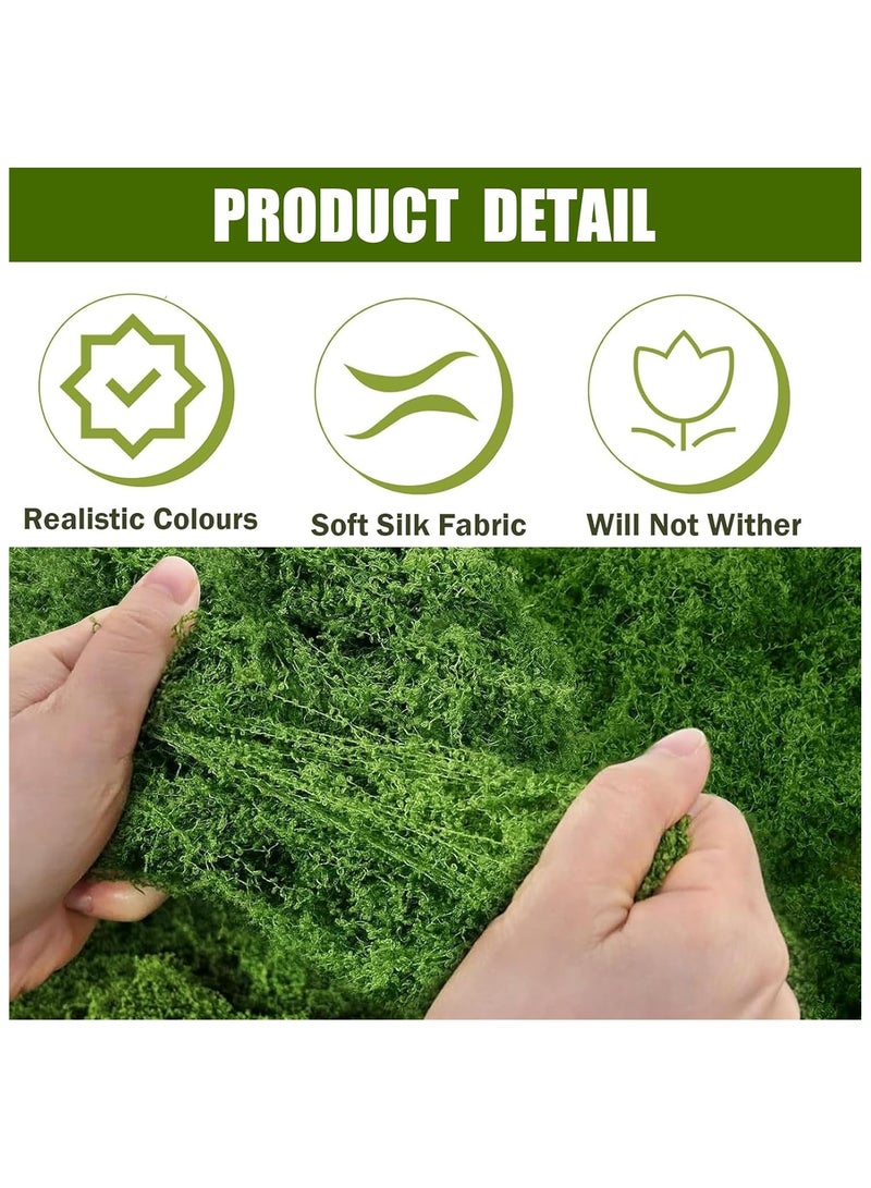 100 جرام من الطحالب الصناعية، الطحالب المزيفة، لأصص النباتات الداخلية والطحالب الزخرفية لحدائق المنزل والمشاريع الحرفية، مثالية للترتيبات الزهرية والديكورات المنزلية (أخضر غامق) - Image 2