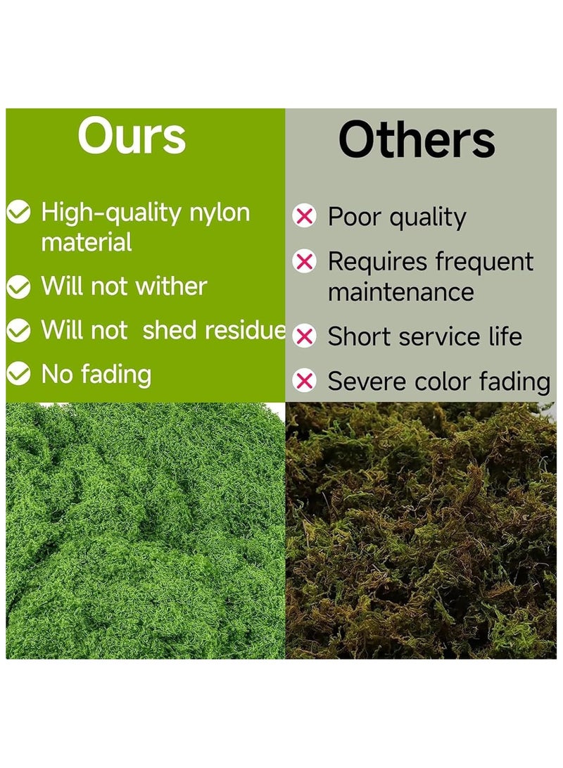 100 جرام من الطحالب الصناعية، الطحالب المزيفة، لأصص النباتات الداخلية والطحالب الزخرفية لحدائق المنزل والمشاريع الحرفية، مثالية للترتيبات الزهرية والديكورات المنزلية (أخضر غامق) - Image 5