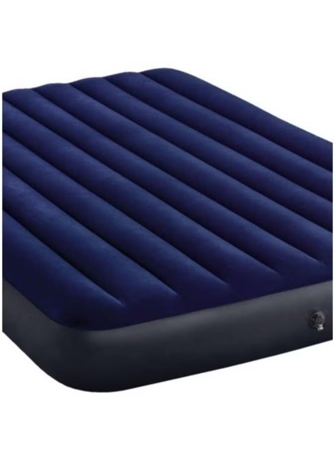 INTEX 64765 DuraBeam Classic Downy Queen Double Mattress – Inflatable Air Bed, Comfortable Flocked Surface, Durable and Easy to Inflate, Ideal for Indoor & Outdoor Use, Blue, Unisex, Perfect for Guests and Travel  - Image 2
