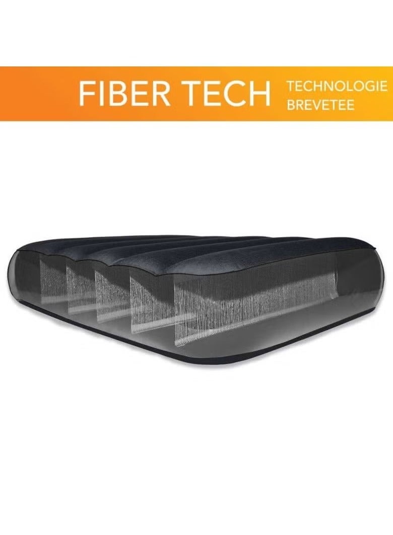 INTEX 64765 DuraBeam Classic Downy Queen Double Mattress – Inflatable Air Bed, Comfortable Flocked Surface, Durable and Easy to Inflate, Ideal for Indoor & Outdoor Use, Blue, Unisex, Perfect for Guests and Travel  - Image 3