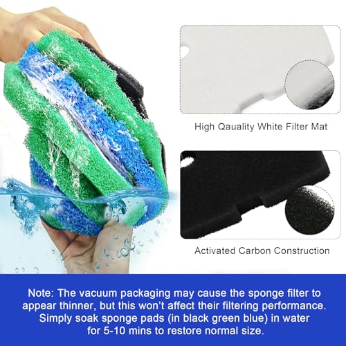 LEWEREST 16 PCS Replacement Canister Filter Pads Compatible with SUNSUN HW-302/505A Polar Aurora 265 GPH CF-300, Aquarium Filter Sponge Pad Fish Tank Bio Floss Media - Image 4
