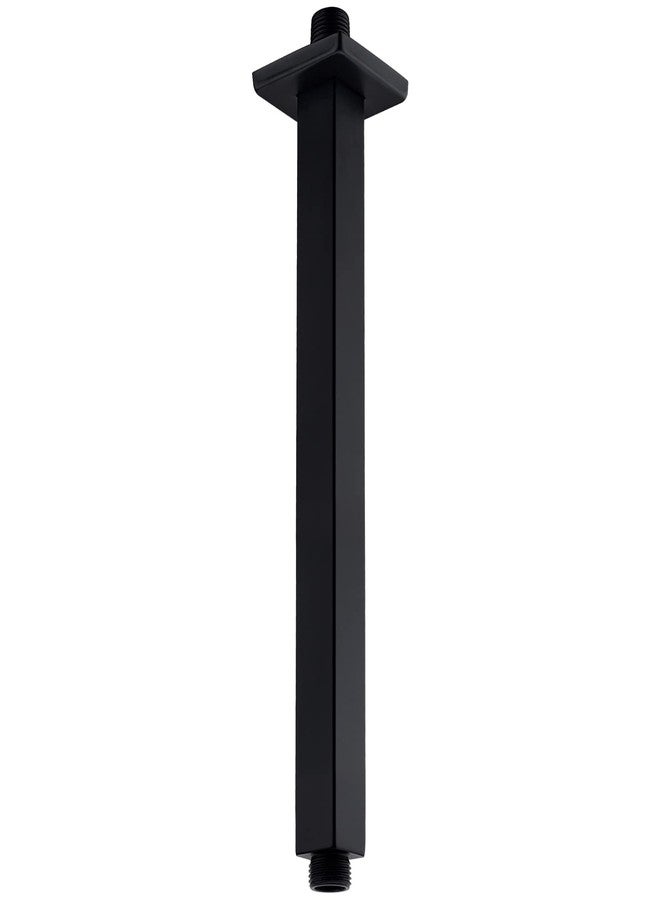 Anpean 12 Inch Square Ceiling Mounted Shower Arm and Flange, Matte Black - Image 1