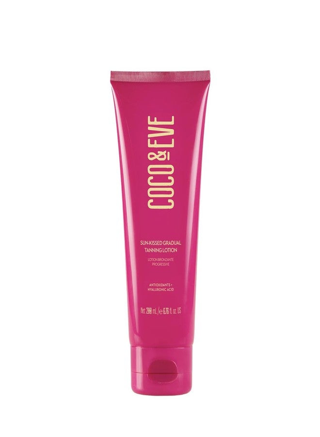 Coco & Eve Sun-kissed Gradual Tanning Lotion - Natural Sunless Moisturizing Tanner with 72H Hydration & Streak-Free, Buildable Glow. Skincare-Infused with Antioxidants and Hyaluronic Acid (6.76 fl oz) - Image 1