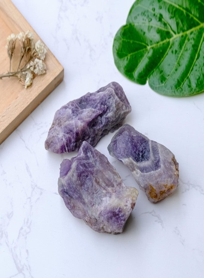 Pyramid Tatva Raw - African Amethyst 50 gm Rough Stone (2-4 pcs approx) Natural Healing Crystal Stone Reiki Chakra Balancing - Image 3