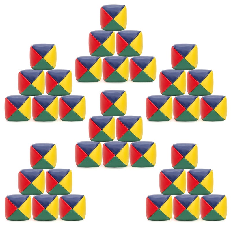 Lawei 36 Pack Juggling Balls for Beginners 2 Inch Soft and Durable Juggle Balls Kit Colorful Mini Juggle Ball Bulk for Juggler and Kids Four Sided Leather Matching Throwing Samll Ball Easy Grip - Image 3