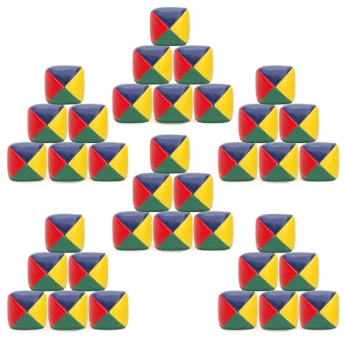 Lawei 36 Pack Juggling Balls for Beginners 2 Inch Soft and Durable Juggle Balls Kit Colorful Mini Juggle Ball Bulk for Juggler and Kids Four Sided Leather Matching Throwing Samll Ball Easy Grip - Image 1
