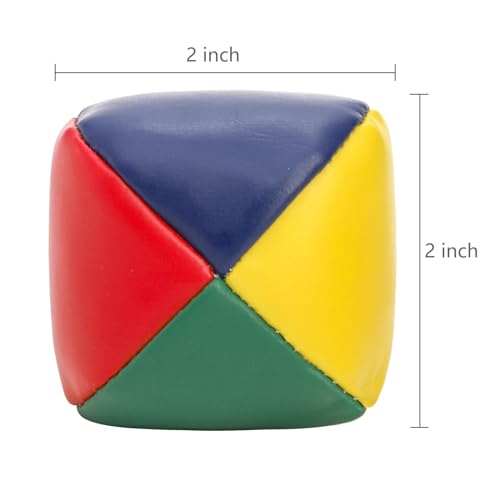 Lawei 36 Pack Juggling Balls for Beginners 2 Inch Soft and Durable Juggle Balls Kit Colorful Mini Juggle Ball Bulk for Juggler and Kids Four Sided Leather Matching Throwing Samll Ball Easy Grip - Image 5