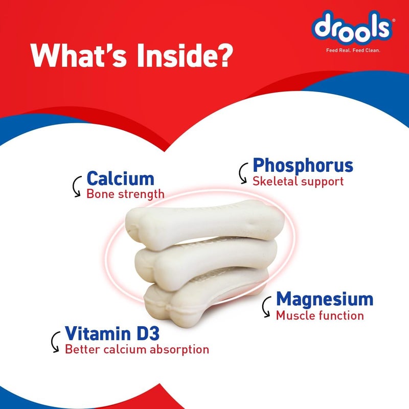 Drools Absolute Calcium Bone Jar, Dog Supplement Treat - 40 Pieces (600g) - Image 4