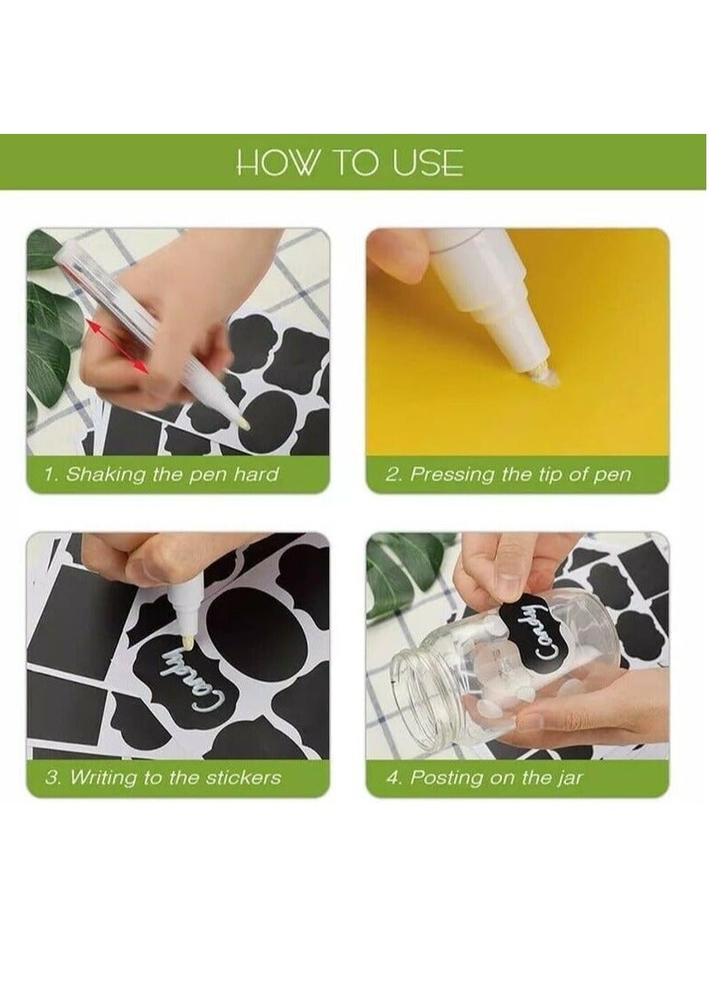 Reusable Waterproof Spice Jar Labels for Chalkboard, Kitchen, Underwear, Mason Jars, Glass Cup - 56 Pieces Black - Image 3