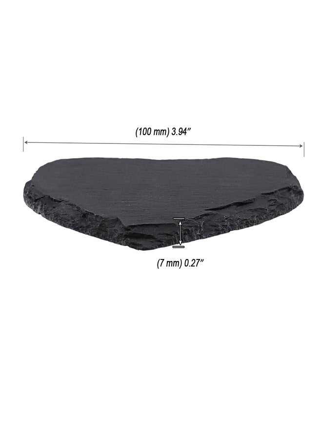 MOUYAT 40 Pack 4x4 Inch Heart Shaped Black Slate Stone Plates, Natural Edge Cheese Board for Charcuterie, Sushi, Appetizers, Laser Engraving Blanks - Image 2