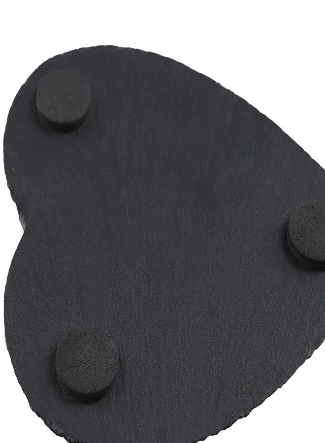 MOUYAT 40 Pack 4x4 Inch Heart Shaped Black Slate Stone Plates, Natural Edge Cheese Board for Charcuterie, Sushi, Appetizers, Laser Engraving Blanks - Image 3