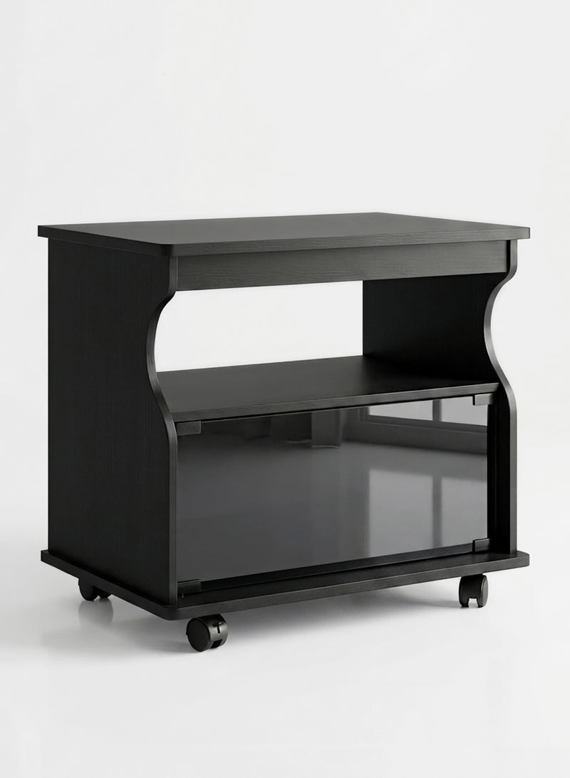 Concent Fashionable storage cabinet with clear glass door and open drawer - a stylish touch to any room - Image 1