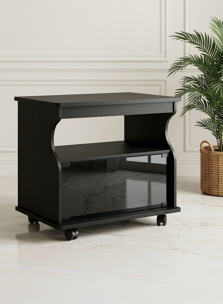 Concent Fashionable storage cabinet with clear glass door and open drawer - a stylish touch to any room - Image 2
