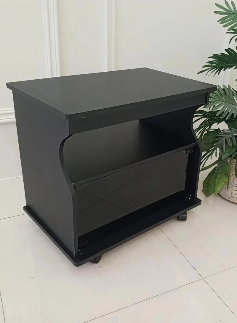Concent Fashionable storage cabinet with clear glass door and open drawer - a stylish touch to any room - Image 4