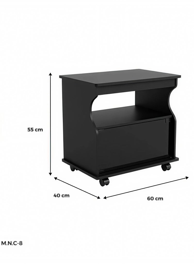 Concent Fashionable storage cabinet with clear glass door and open drawer - a stylish touch to any room - Image 5