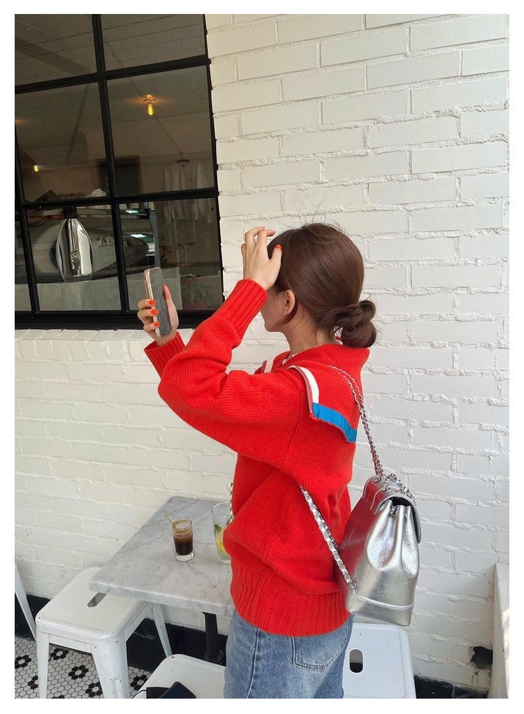 Xiaoxiangfeng Women's Korean Leather Chain Backpack Flap Buckle Design For Large Capacity Handbag Fashionable And Versatile Diamond Grid Chain Exquisite Backpack  - Image 3