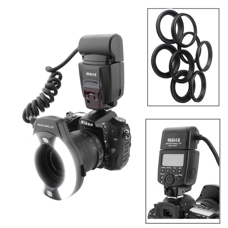 Meke Meike iTTL TTL LED Macro Ring Flash Light for Nikon DSLR Camera, Camera Flash with Hot Shoe Mount d3400 d5600 d5500 d5200 d5100 d7100 d750 d850 d500 d810 d7500 - Image 2