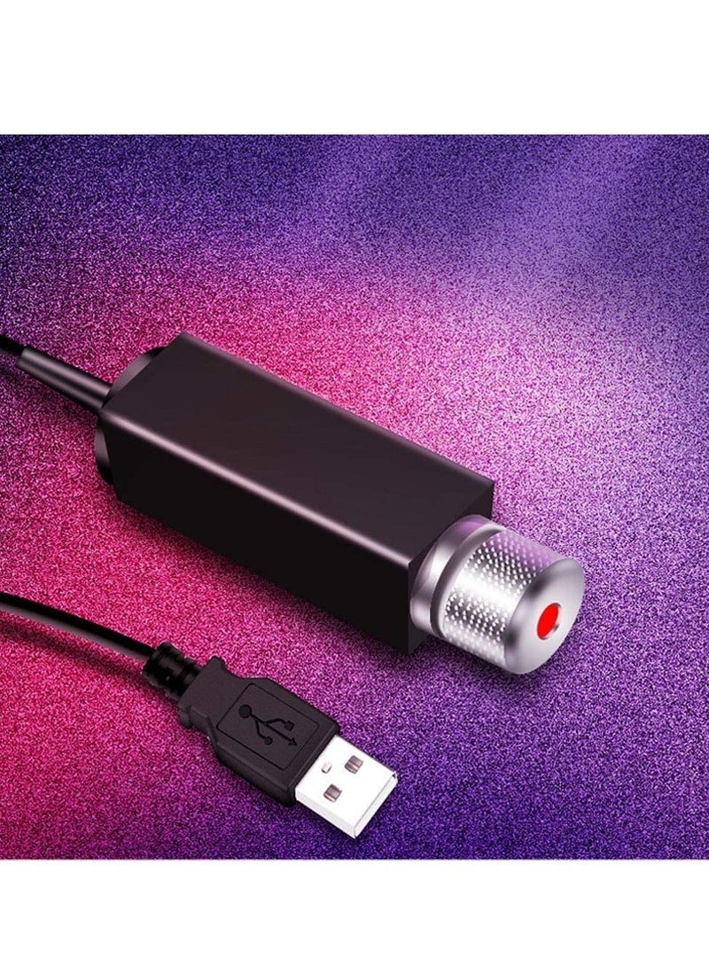 USB Car Roof Star LED Lights, Flexible Romantic Galaxy USB Night Lamp Fit All Cars Ceiling Decoration Light Interior Ambient Atmosphere -No Need to Install (Red) - Image 3