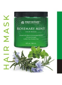 First Botany First Botany, Rosemary Mint Biotin Mask - Restorative Deep Conditioning moisturizer w/rosemary oil, for Dry Damaged Hair and growth, Sulfate Free treatment & hair care 8 oz  - Image 3