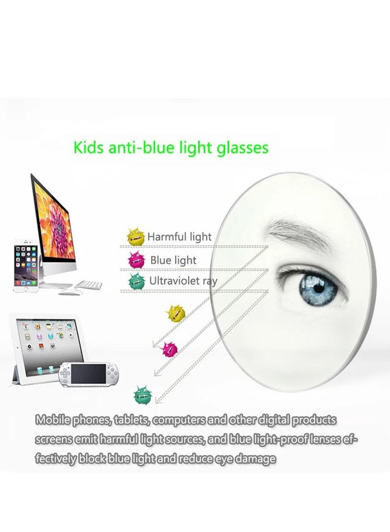 AROAQ Kids Computer Glasses Blue Light Blocking Filter Gaming Goggles Silicone Frame Child Anti Blue Ray Eyewear Pink - Image 3