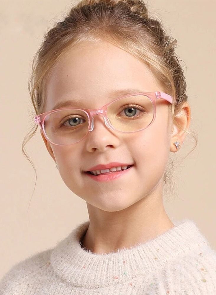 AROAQ Kids Computer Glasses Blue Light Blocking Filter Gaming Goggles Silicone Frame Child Anti Blue Ray Eyewear Pink - Image 2