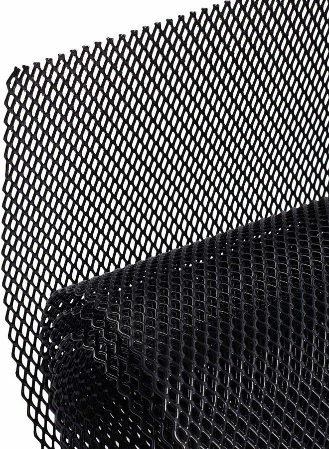 AggAuto شبكة مشبك سيارة 40"x13" - إدخال شبكة من سبائك الألمنيوم مع ثقب ماسي 3x6mm باللون الأسود - Image 1