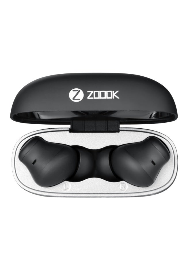 Zoook سماعات نيرفانا اللاسلكية الحقيقية بتقنية بلوتوث 5.4 مع علبة شحن تعرض مستوى البطارية LED، وتقنية تقليل الضوضاء DSP، وصوت عميق، و30 ساعة من وقت التشغيل، وتحكم باللمس، وشحن سريع USB-C، ومقاومة للعرق IPX4، سماعات لاسلكية لجهاز آيفون 16، سامسونج جالاكسي S24، أندرويد، آيباد، أجهزة لوحية، لابتوبات باللون الأسود - Image 2