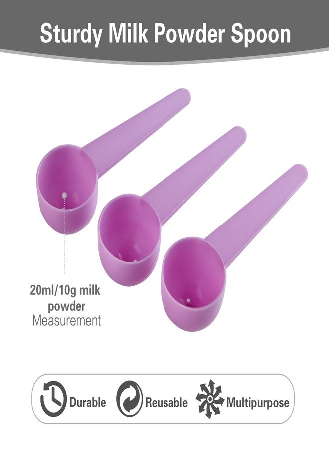 HiempTru 6 Pack Plastic Scoops, 20ml Measuring Spoon with Bottom Hole, Scoop Spoon for Coffee, Protein, Milk Powder (Pink) - Image 4