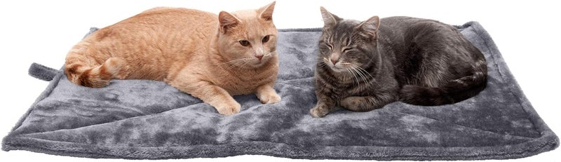 Furhaven Pet Dog Bed Heating Pad | ThermaNAP Quilted Faux Fur Insulated Thermal Self-Warming Pet Bed Pad for Dogs & Cats, Gray, Large - Image 1