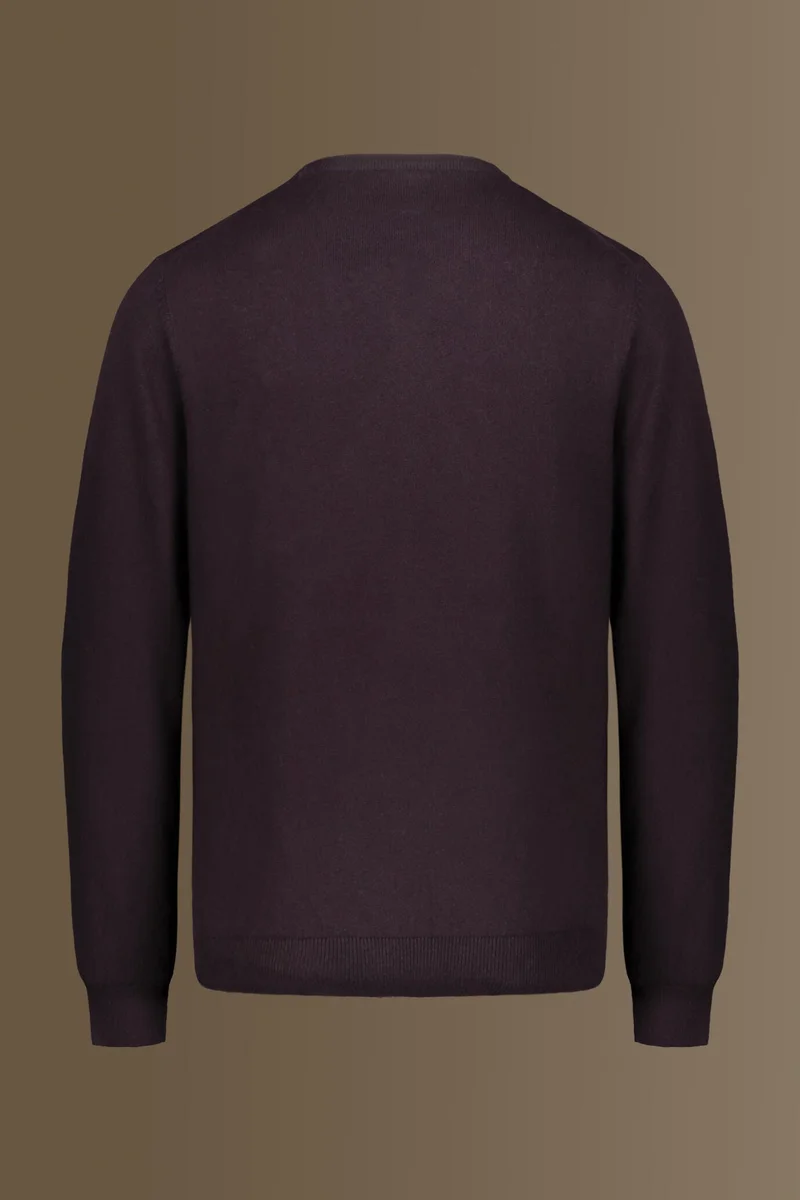 Doppelganger Round neck sweater in cotton- wool blend - Bordeaux