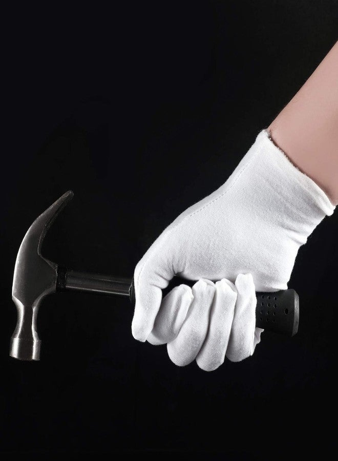 EWFEN White Cotton Gloves for Serving Inspection Costume - Cloth Gloves for Dry Hands Eczema SPA Moisturizing (12 pair) - Image 4