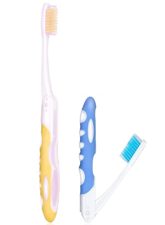 DreamAug 2-Pack Folding Travel Toothbrushes – Soft Bristle, Compact & Portable Toothbrush for Camping, Hiking, Business Trips & Daily Use - Image 1
