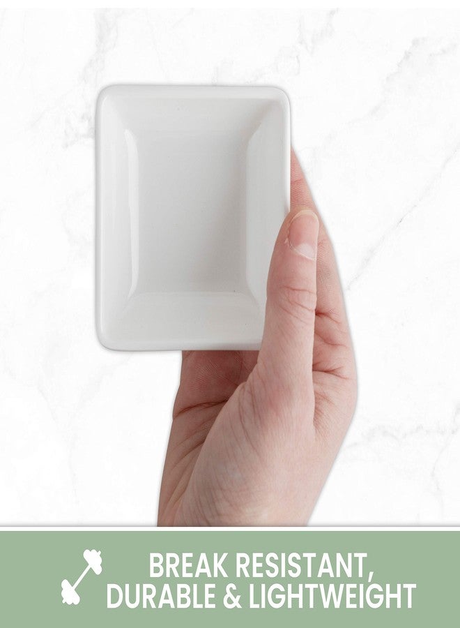 CHEFQ 12 Pack Mini Sauce Dish 2.7", Super White, Elegant Dinnerware, 100% Melamine, Non Breakable, Durable - Image 2