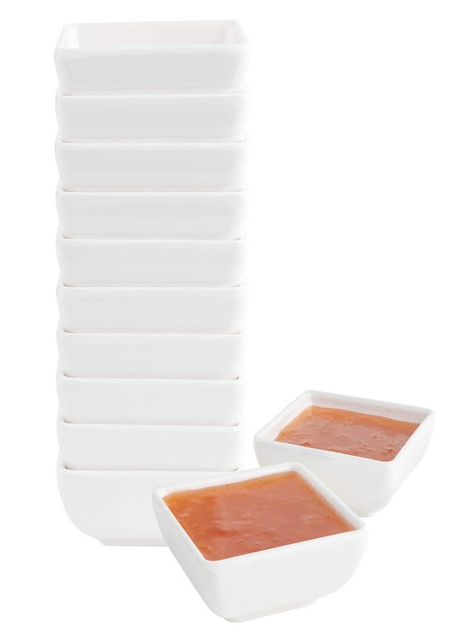 CHEFQ 12 Pack Mini Sauce Dish 2.7", Super White, Elegant Dinnerware, 100% Melamine, Non Breakable, Durable - Image 1