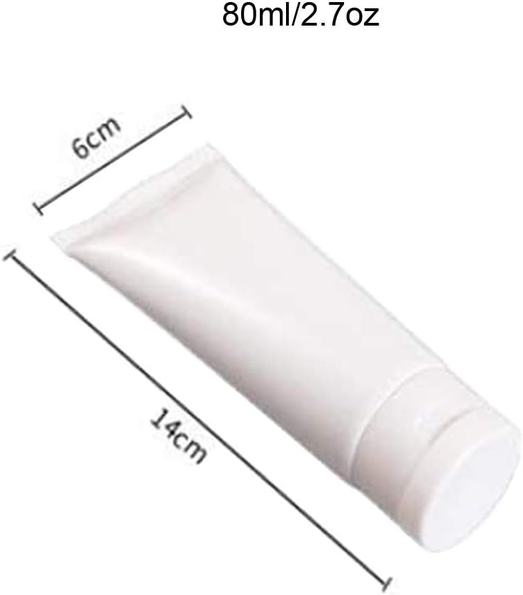 NaRaMax 20PCS 80ml/2.7oz Empty White Plastic Soft Tubes Squeeze Bottles with Flip Cap Travel Cosmetic Makeup Facail Cleaner Lotion Toiletries Sample Container Storage Pot Jar Vials Dispenser - Image 2