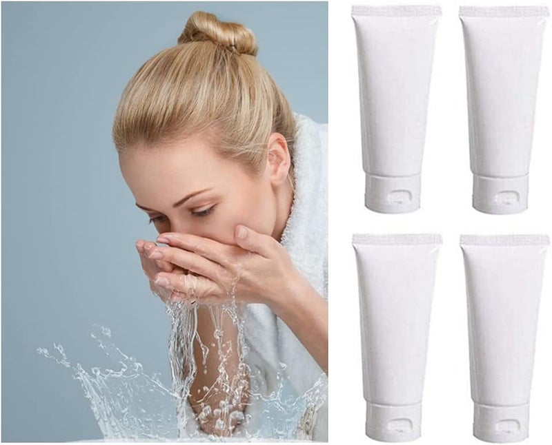 NaRaMax 20PCS 80ml/2.7oz Empty White Plastic Soft Tubes Squeeze Bottles with Flip Cap Travel Cosmetic Makeup Facail Cleaner Lotion Toiletries Sample Container Storage Pot Jar Vials Dispenser - Image 4