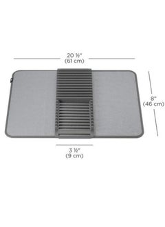 Generic Microfiber dish drying mat and holder with dish drainer made of high-quality plastic - lightweight, space-saving design that can be folded for easy storage, standard, multi-color  - Image 2