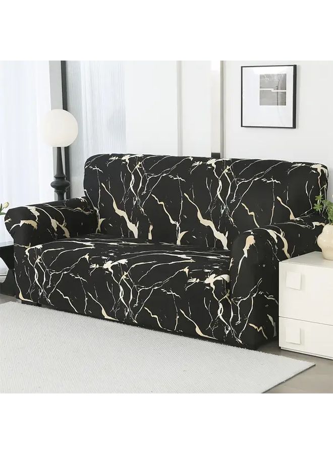 Wind Stretchable Single Seat Sofa Cover 90 130cm Black Golden Machine Washable - Image 2