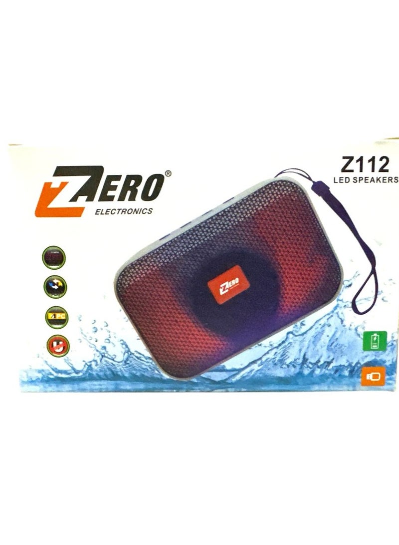 زيرو مكبر صوت محمول بتقنية البلوتوث من زيرو Z112 يدعم بطاقة الذاكرة ويو إس بي - أزرق - أبيض - Image 4