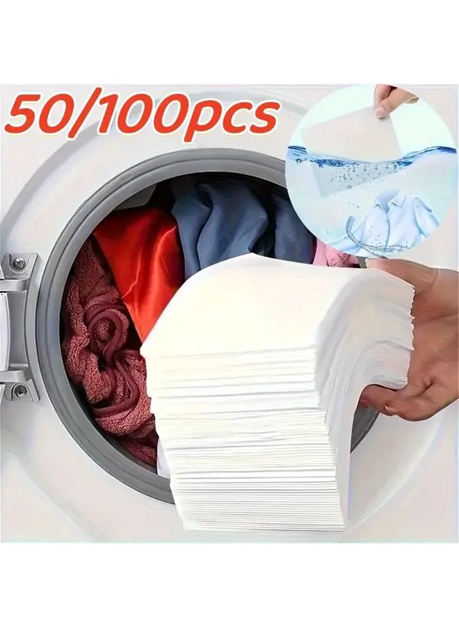 100 Pcs Color Catcher Laundry Sheets Prevent Dye Bleeding and Transfer for Vibrant Colors - Image 1