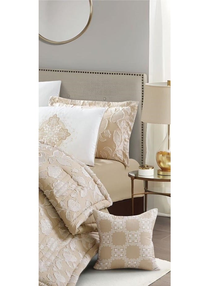 ريد روز مفرش سرير نفرين ملكي ذو طابع نقش ورق من خامات الميكروفايبر 8 قطع، مقاس اللحاف 260x240 سم - Image 4