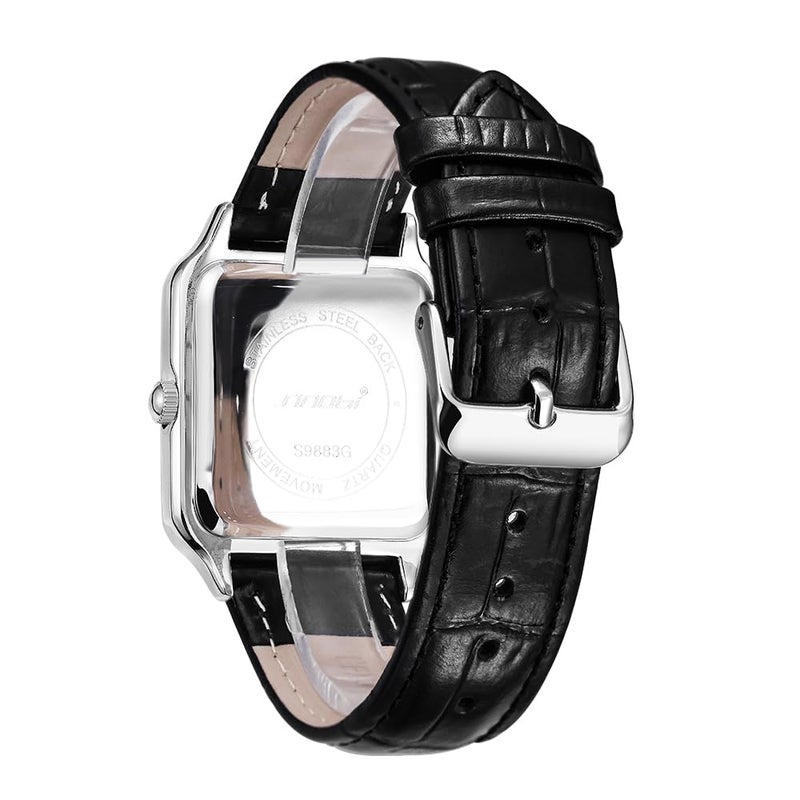 SINOBI Classic Square Watches for Men with Roman Numerals Casual Watch (Silver-Gold) - Image 5