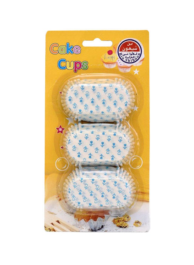 NIBEMINENT Paper Baking Cake Cup White/Blue 7 x 2centimeter