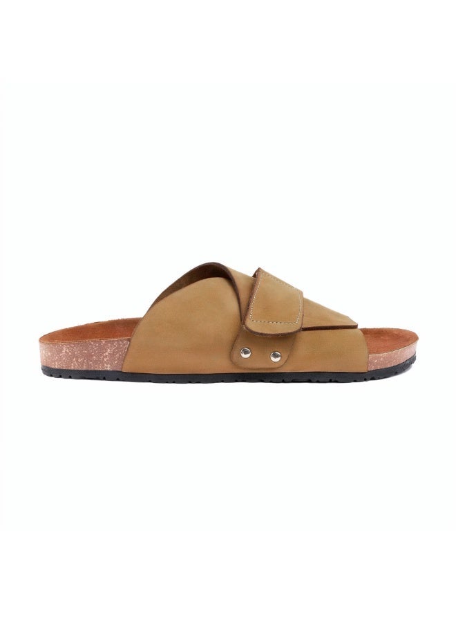 Diffindo Men'S Genuine Leather Orthopedic Slipper With Suede Finish & Adjustable Strap - Image 2