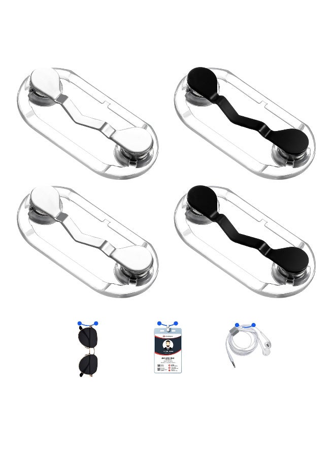TFiOXL Eyeglasses Holder 4 Pcs Reading Glasses Holder Pin Sunglass Holder Lightweight Name Tag Brooch Pen Holder Labels Brooch Eyeglass Holder Clothes Pins Clips Badge Holders for Shirt Men Women - Image 1