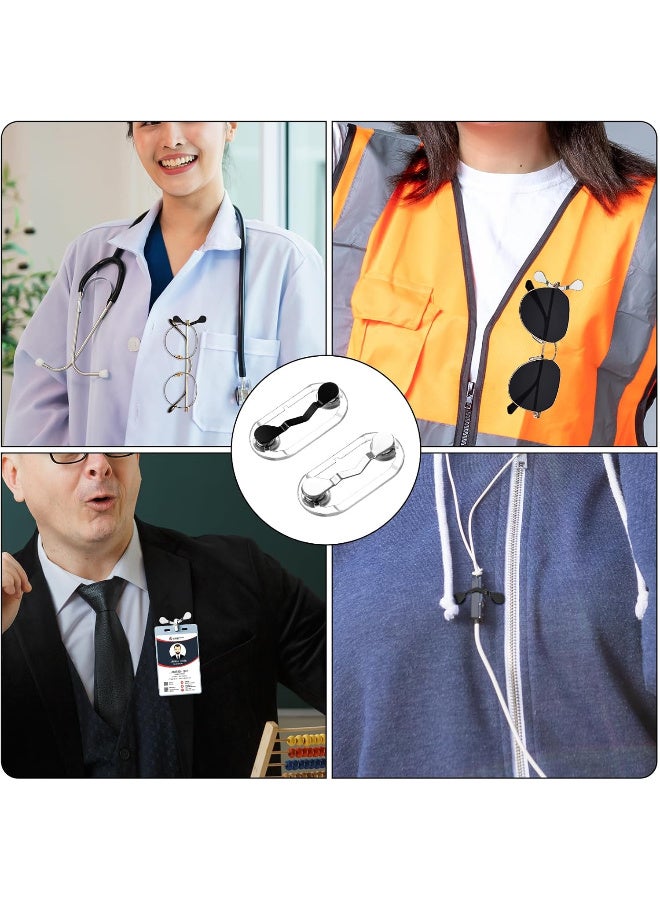 TFiOXL Eyeglasses Holder 4 Pcs Reading Glasses Holder Pin Sunglass Holder Lightweight Name Tag Brooch Pen Holder Labels Brooch Eyeglass Holder Clothes Pins Clips Badge Holders for Shirt Men Women - Image 2