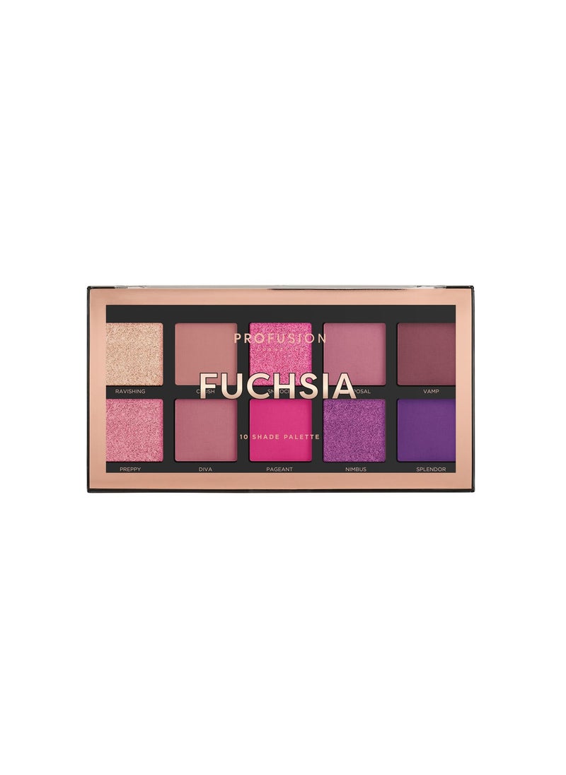 Profusion Cosmetics - Profusion Cosmetics Fuchsia 10 Shade Eyeshadow - Image 1
