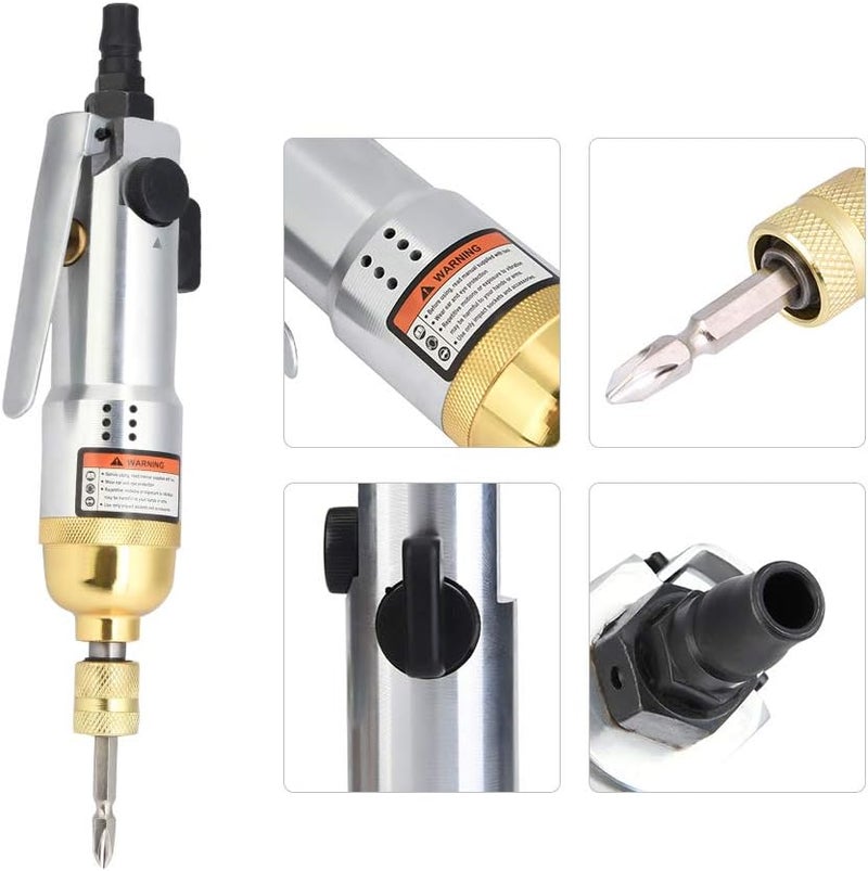 LiebeWH 1/4 Inch Industrial Pneumatic Air Screwdriver Reversible Impact with Double Hammer Strike Structure 35Nm 9000rpm for Machine Manufacturing Metal Auto Repair - Image 4