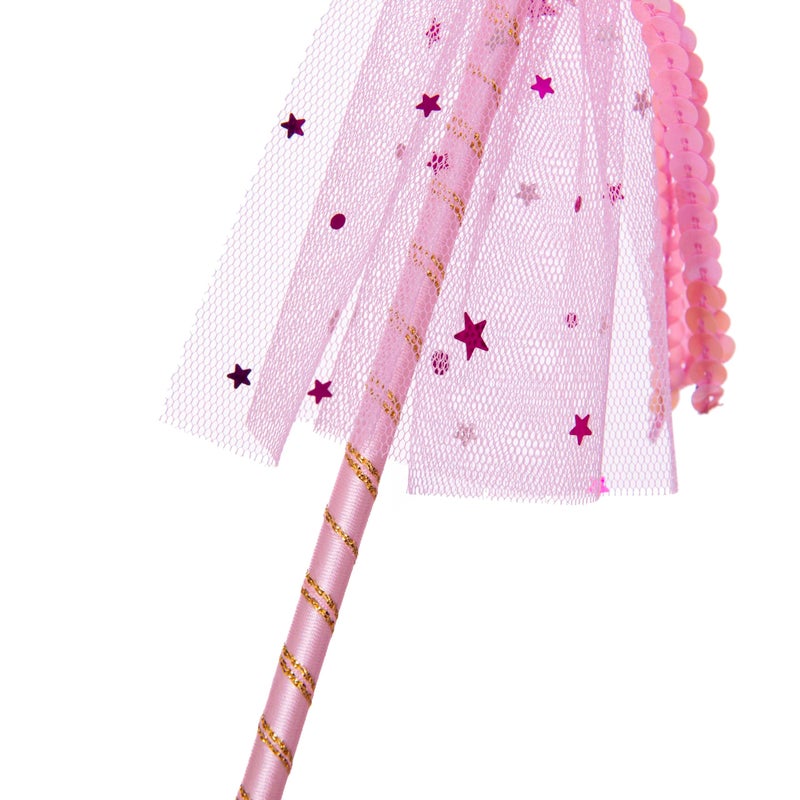 Vonokee Girls Princess Star Wand,Glitter Angel Star Wand Stick for Birthday Halloween Christmas Party (Pink) - Image 4
